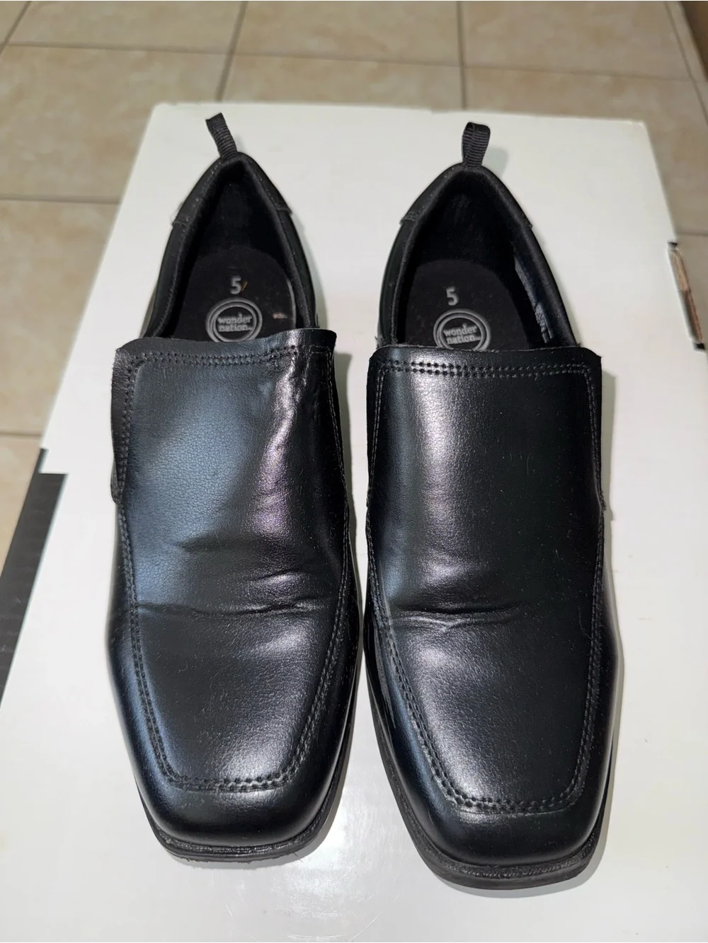 wonder nation Black Slip-On Men's Dress Loafers